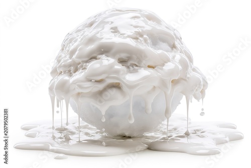 Melted Ice Cream Sphere with Dripping Melts