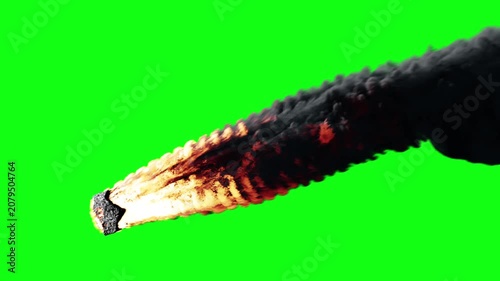 Asteroid Burns in the Dense Layers of the Atmosphere, CG Animation, 4K