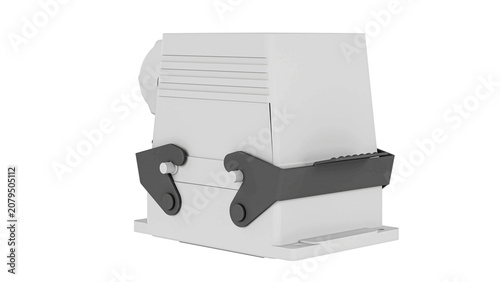 Industrial Heavy Duty Electrical Connector 3D Model – High Detail Mechanical Component
