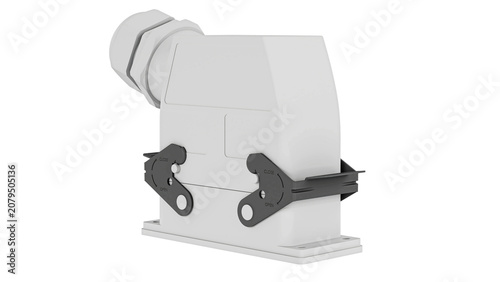 Industrial Heavy Duty Electrical Connector 3D Model – High Detail Mechanical Component