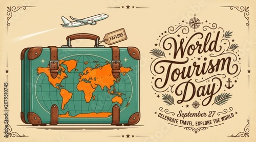 Vintage World Tourism Day Poster