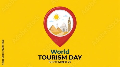 World Tourism Day Map Marker