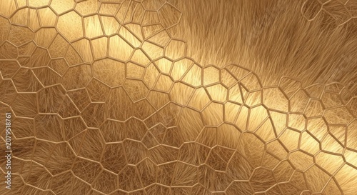 Golden animal skin texture with cracked pattern resembling scales  natural reptile or snake skin background