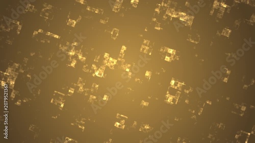 Coffee Gold Pixel Light Squares Motion Background