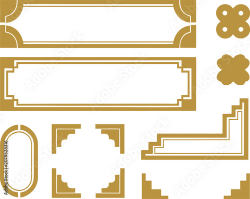 set of gold and silver banners