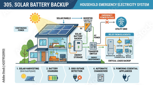 фотографія Solar Battery Backup System for Household Emergency Electricity