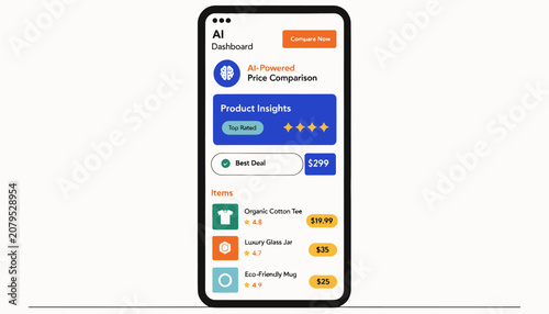 Quadro su tela Mobile phone, smartphone, product insights, rating, review, ecommerce, shopping,