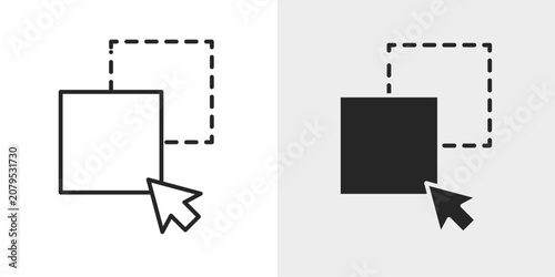 Bild auf Leinwand Drag and Drop Icon represents moving interface elements by dragging and dropping