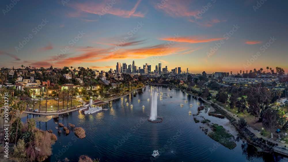 Fototapeta premium Echo park Los Angeles California view