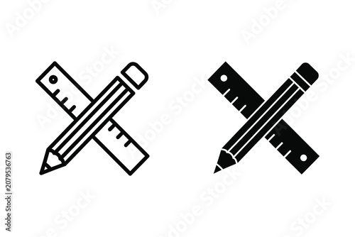 Crossed pencils vector illustration flat design isolated on white background