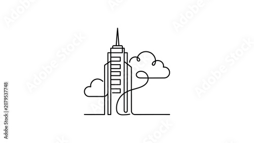 Modern City Skyscraper Building Design.