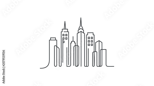 City Skyline Urban Buildings Architecture.