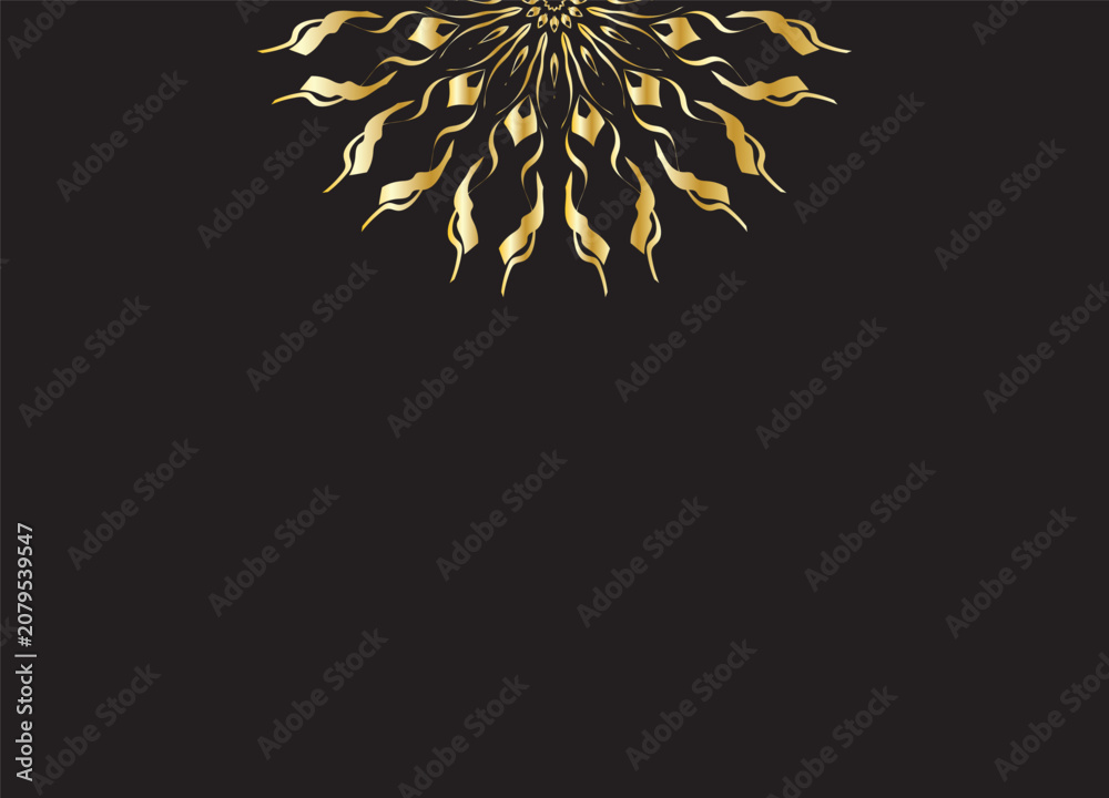 Fototapeta premium Elegant Gold Mandala on Black Background