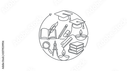 Education Learning Academic Icon Illustration.