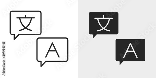 Cuadro en lienzo Translation Icon represents converting text between languages.