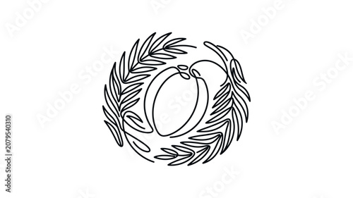 Laurel Wreath with Olive Branch Circle.