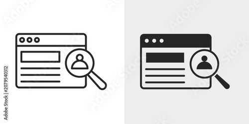 User Research Icon represents research and analysis of user behavior.