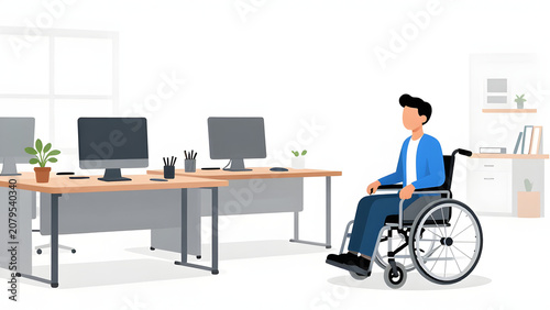 A Person in Wheelchair in an Office Environment