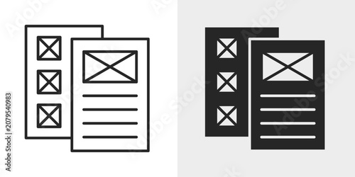 Tableau sur toile Low Fidelity Icon represents simple wireframes and early design concepts