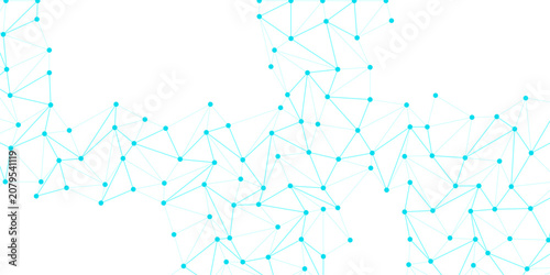Abstract blue digital technology background with connecting dots and lines. Network technology background with dots and lines for desktop. Technology dots lines connect network background. 