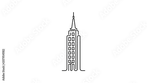 Iconic Skyscraper Architecture Design Illustration.