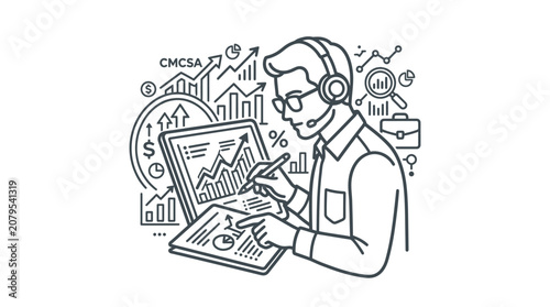 Stock Market Trader Monitoring Global Financial Data