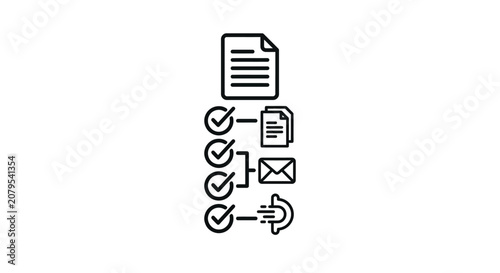 Document Workflow Management and Task Completion Process Icon