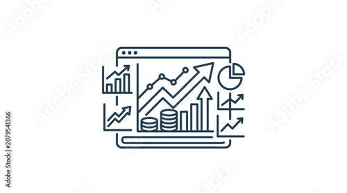Business data visualization dashboard with multiple charts