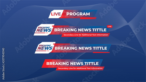 Breaking News Lower Third Banner Template for Live Broadcast
