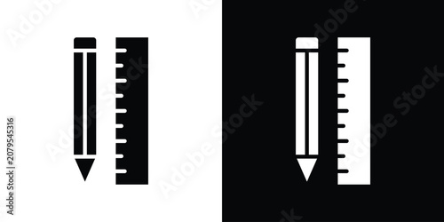 Cuadro en lienzo Pencil and ruler icon