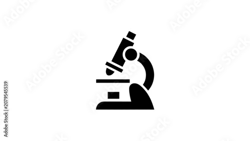 Tableau sur toile Simple black and white microscope icon with eyepiece and stage Vector