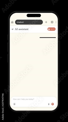 3D AI for Mobile Browser Concept Animation | Alpha channel