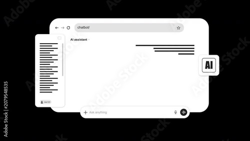Artificial Intelligence Browser Interface Concept Animation | Alpha channel