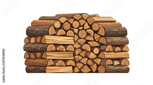 Neatly stacked pile of chopped wooden logs.