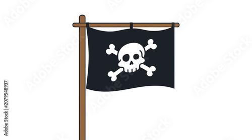 Pirate flag with skull and crossbones