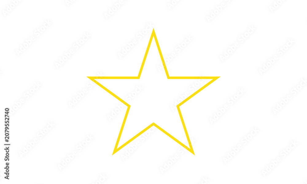 Fototapeta premium yellow outline star vector design.