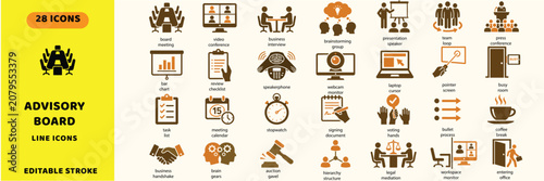 Fotografie Advisory board vector icons