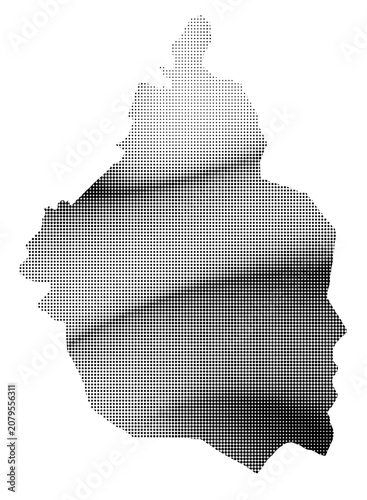 Black and white map of Mexico City without Political division, halftone style