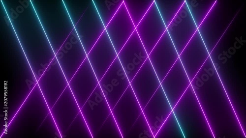 Abstract neon glowing line icon animation.