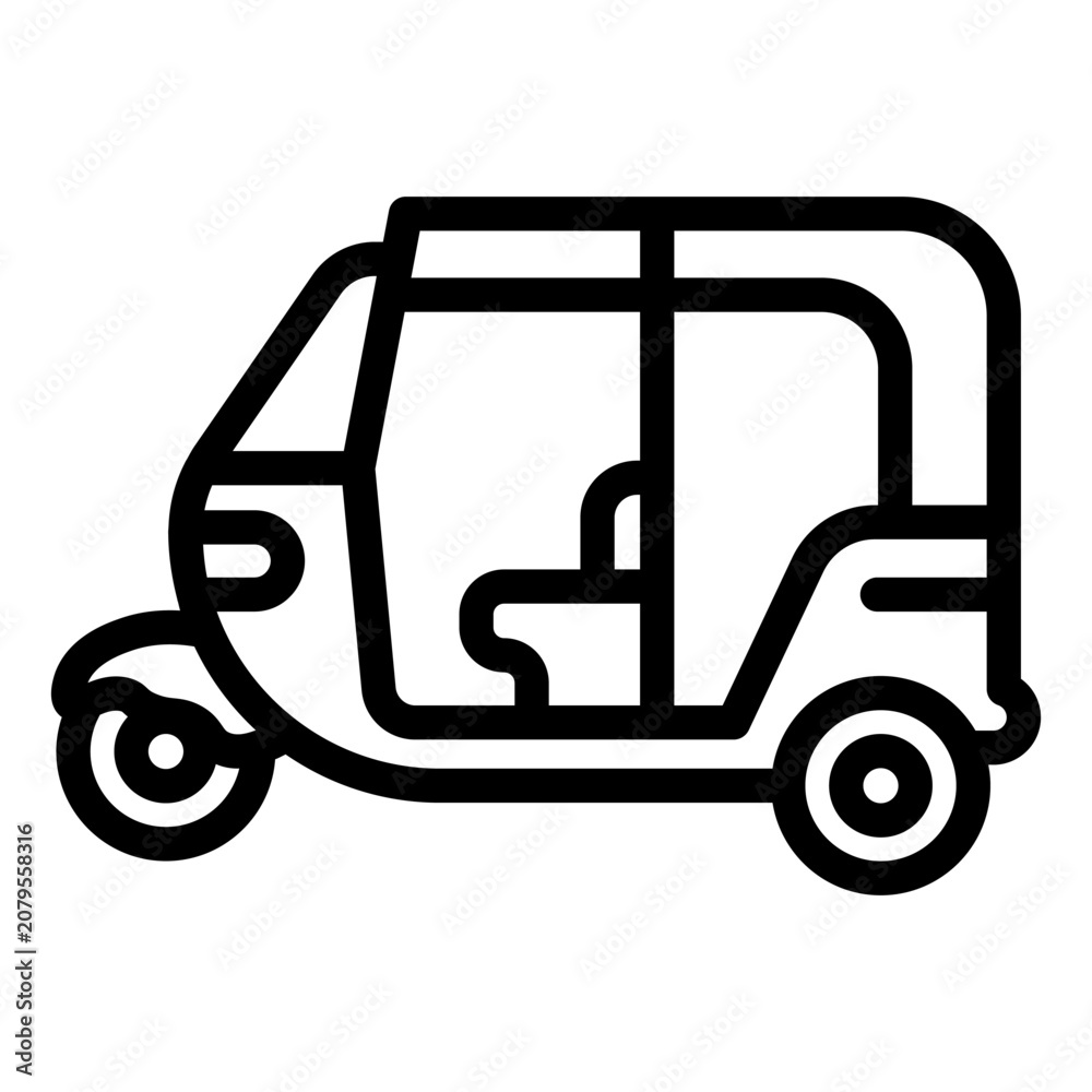 Fototapeta premium autorickshaw line icon vector illustration isolated on white background