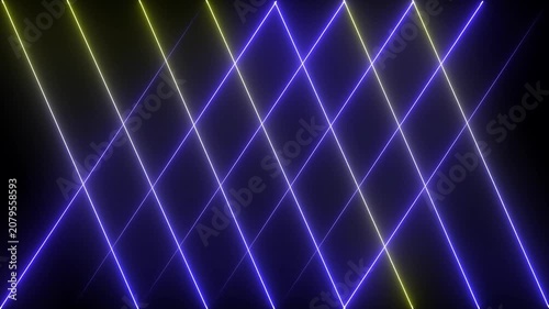 Abstract neon glowing line icon animation.