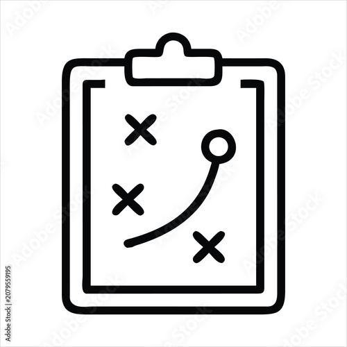 Cuadro en lienzo Clipboard with sports game plan strategy icon