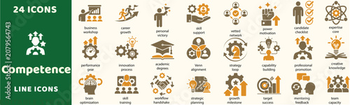 Obraz na płótnie Competence vector icons