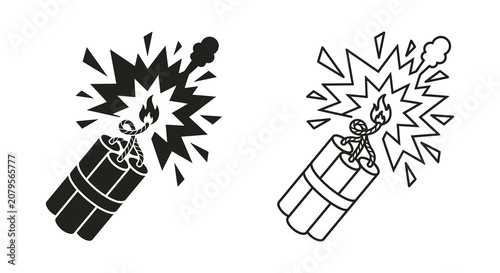 Photography Dynamite Bundle With Exploding Burst Black And White Silhouette