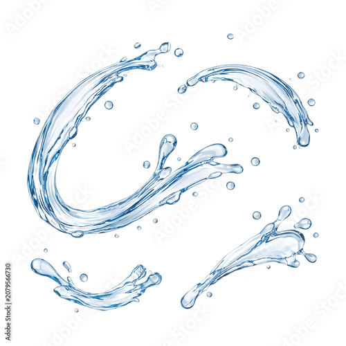 water splash isolated on white