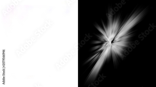 Obraz na płótnie Abstract light burst with alpha channel, white lens flare on black background, c