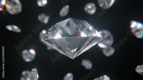 Diamonds Floating on Dark Background