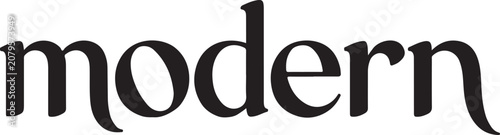 Modern word in black text