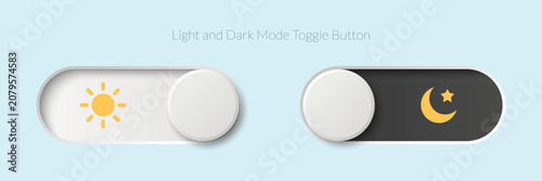 Obraz na płótnie Light and Dark Mode Toggle Button Switcher for UI UX Design