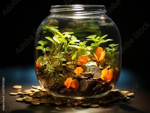 Concept of safe investment with low risk and steady returns